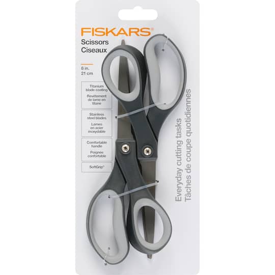Fiskars&#xAE; 8&#x22; Black Scissors, 2ct.